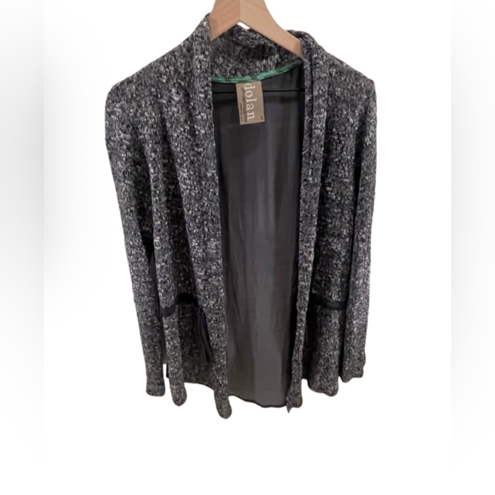 EUC S dolan (Anthro) Black/White/Gray Open Front Cardigan